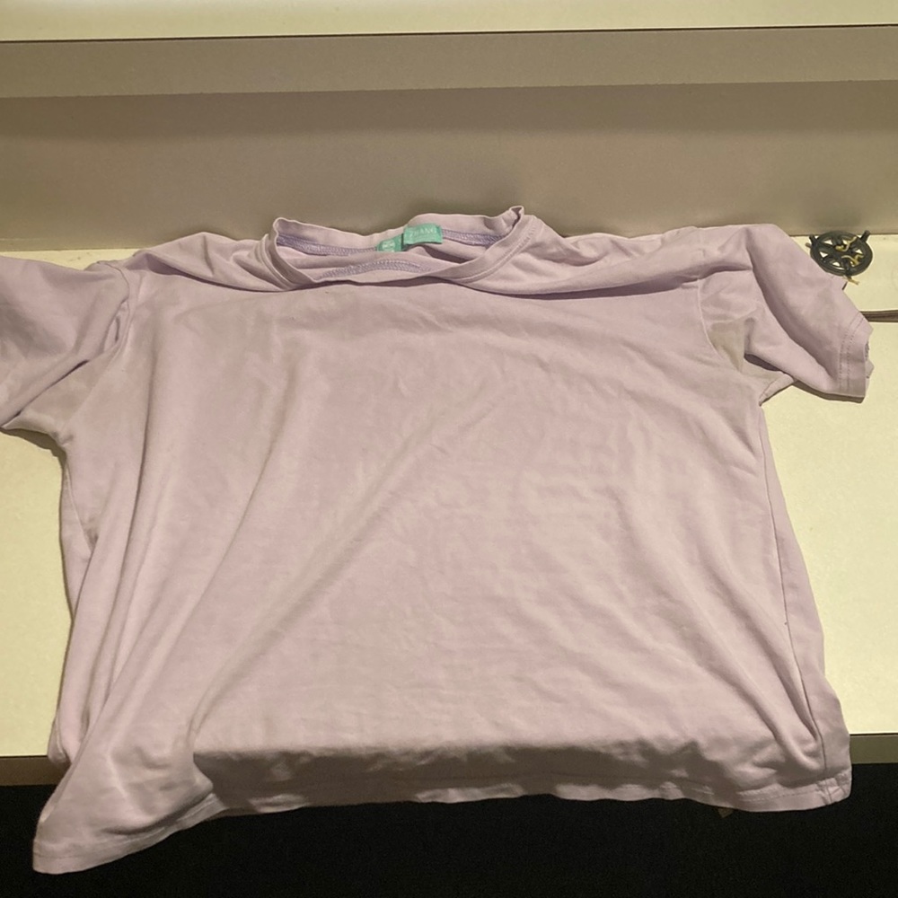 used cropped lavender top